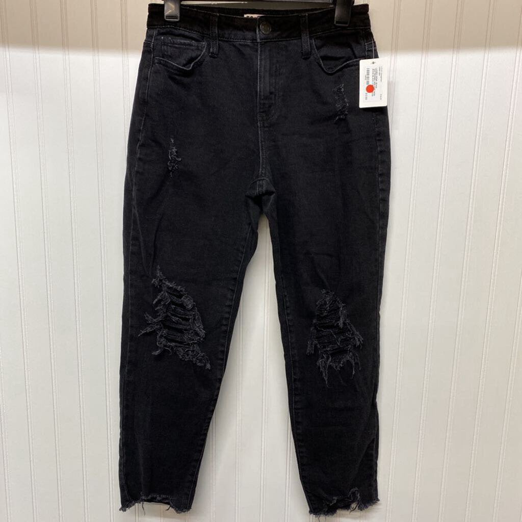 *DISTRESSED HIGH RISE MOM JEANS