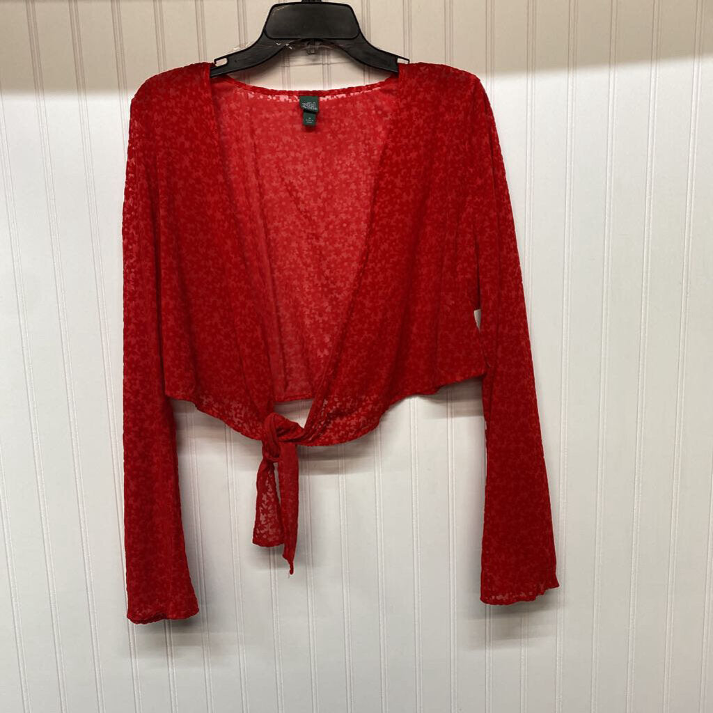 *VELVET FLARE SLEEVE TIE FRONT CARDIGAN/JACKET