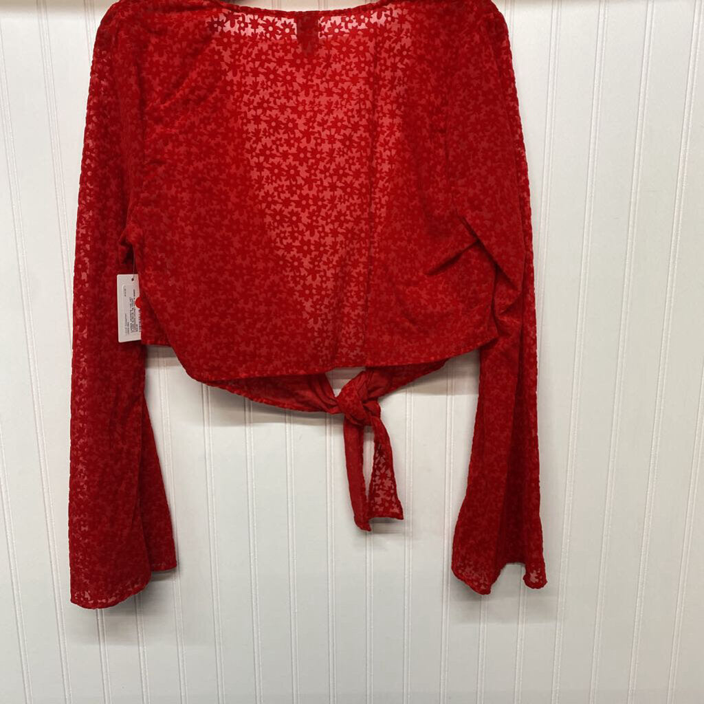 *VELVET FLARE SLEEVE TIE FRONT CARDIGAN/JACKET