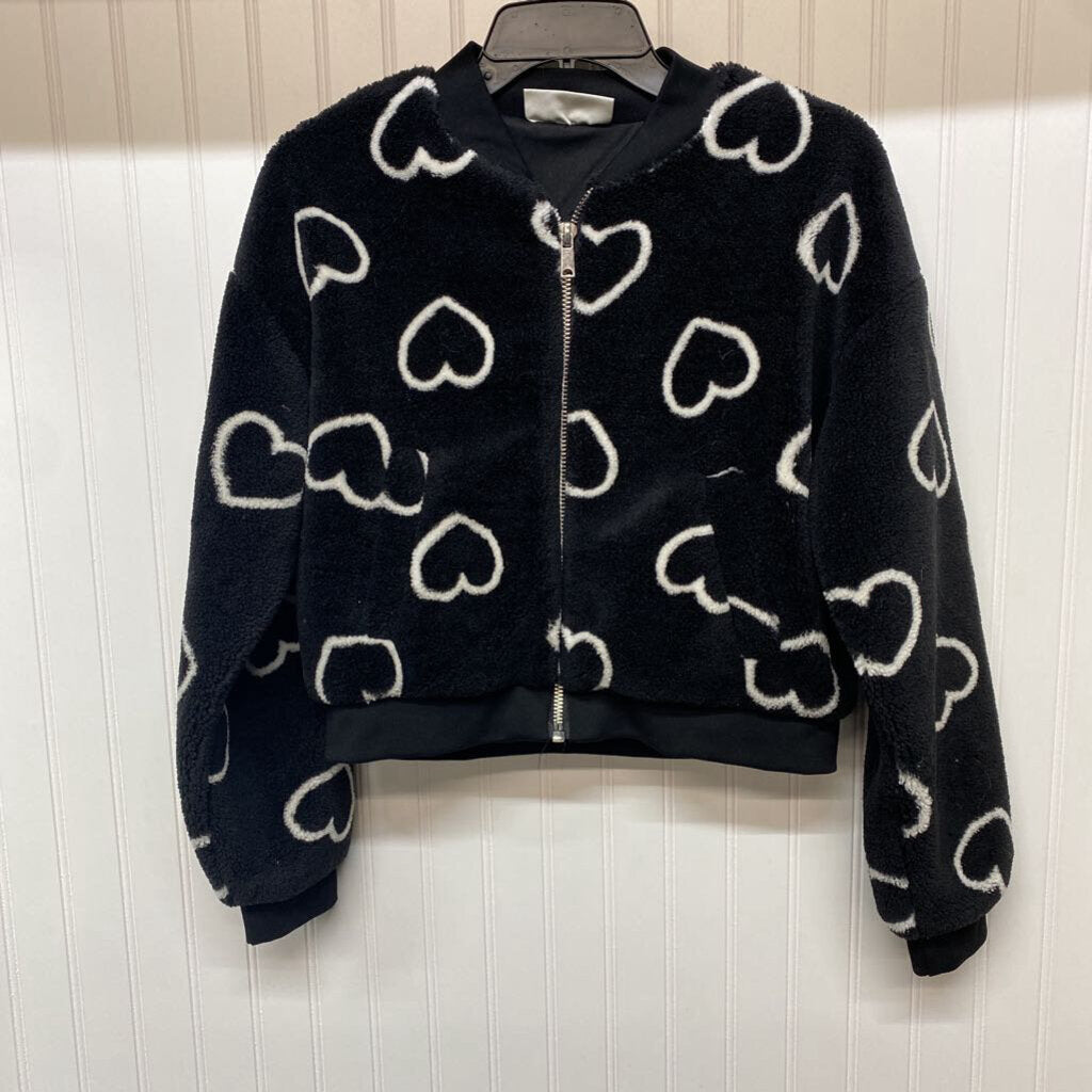 *FULL ZIP FLEECE HEART GRAPHIC JACKET