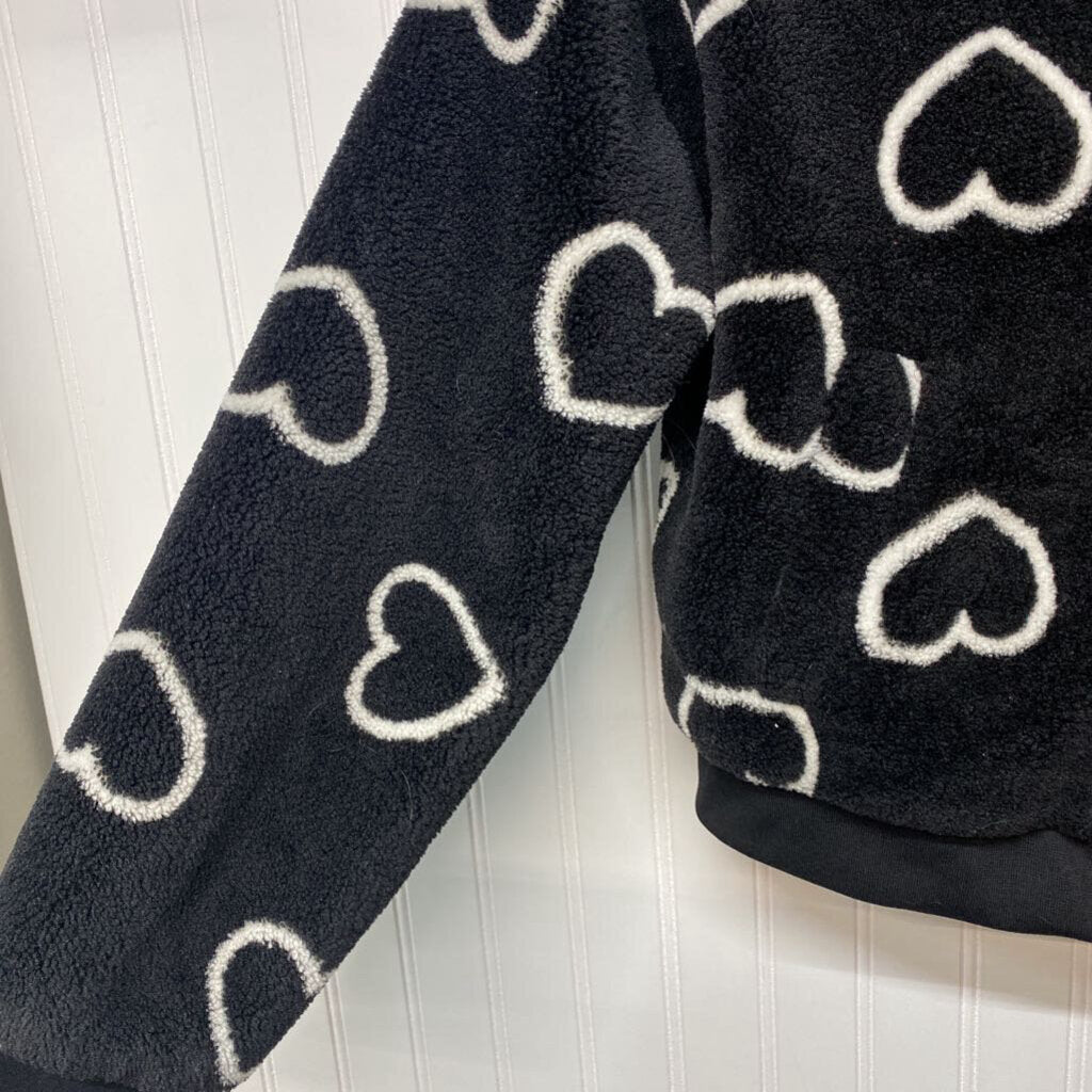 *FULL ZIP FLEECE HEART GRAPHIC JACKET