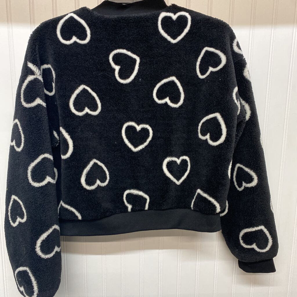 *FULL ZIP FLEECE HEART GRAPHIC JACKET