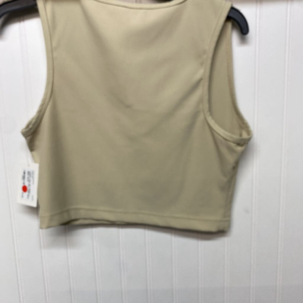 *RIBBED V NECK ACTIVE CROP TANK