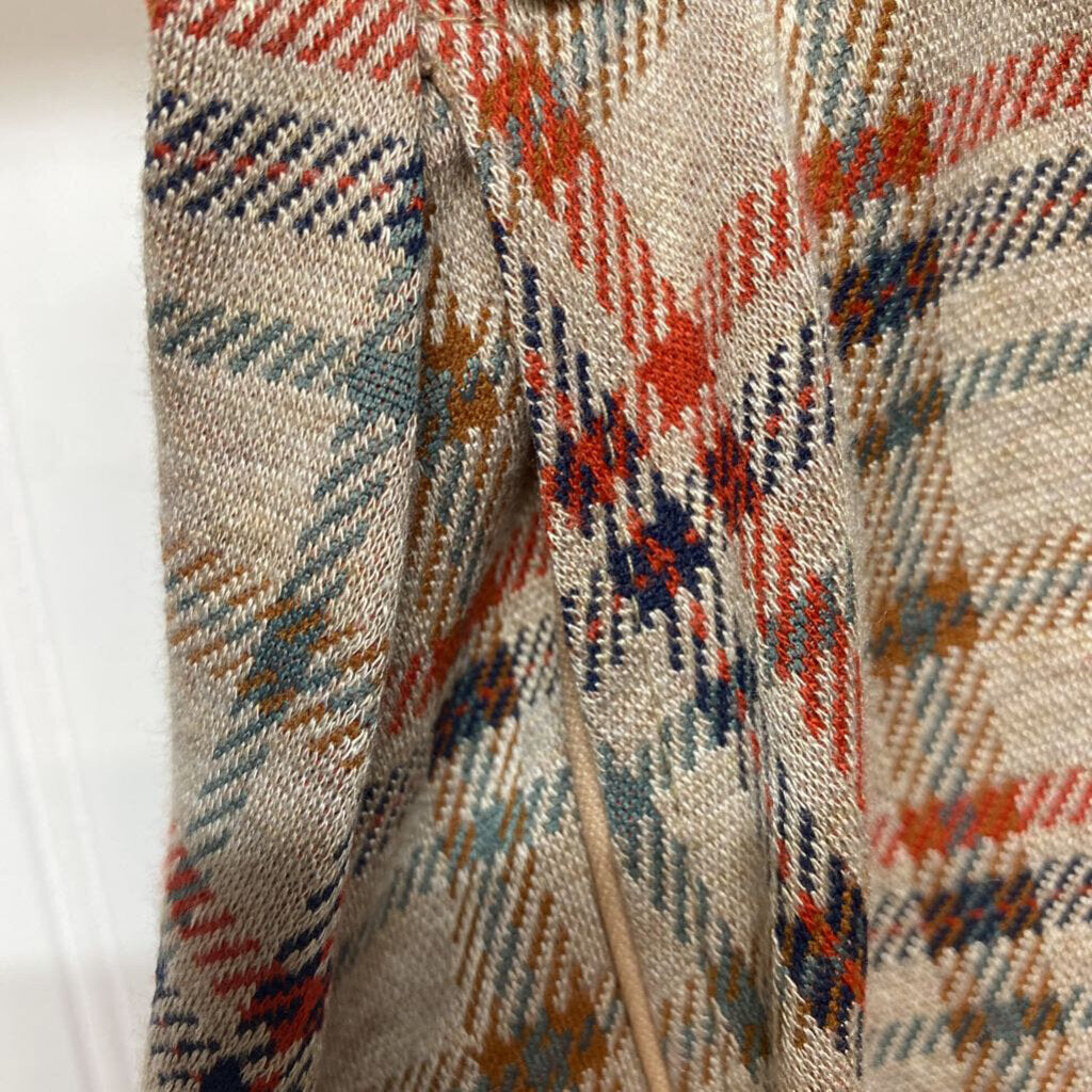 *TAN/ ORANGE PLAID KNIT SHORT SKIRT
