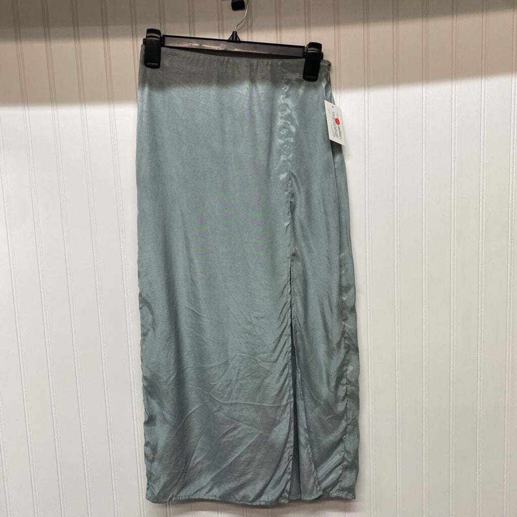 *LONG SHEER SOLID LIGHT BLUE SKIRT