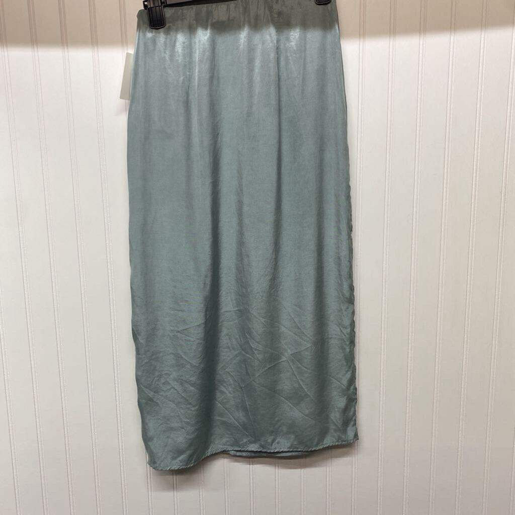 *LONG SHEER SOLID LIGHT BLUE SKIRT