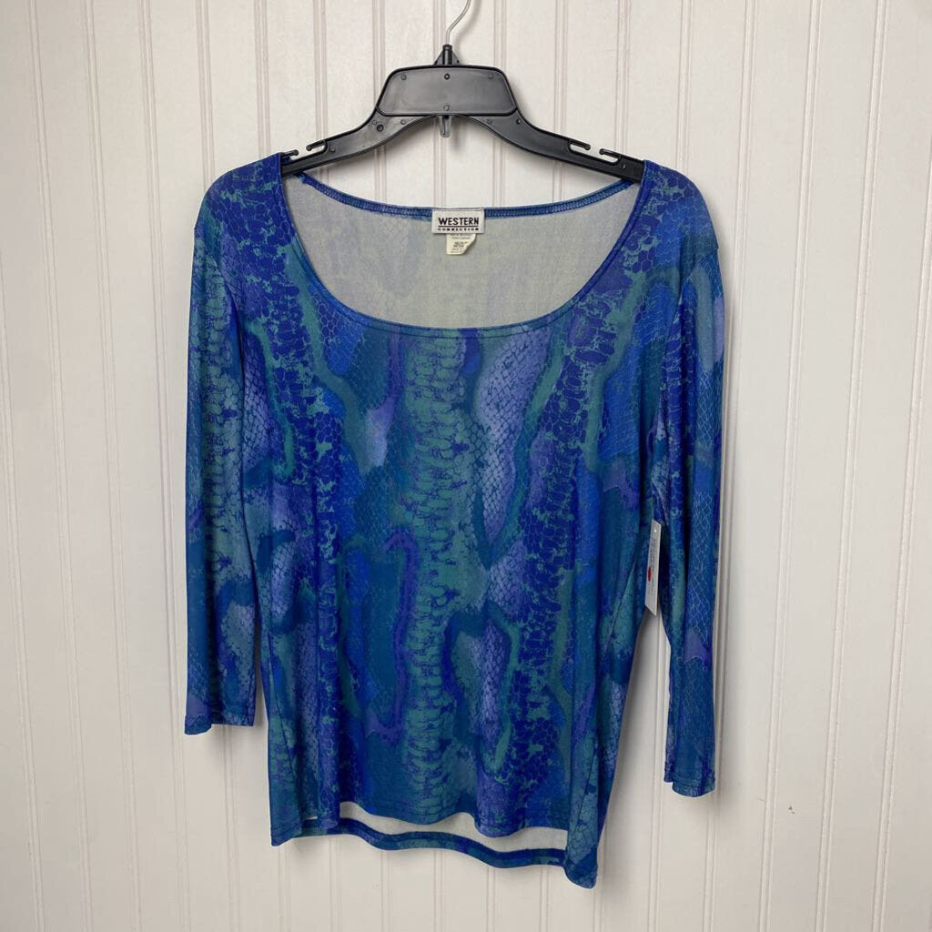SNAKESKIN PRINTED KNIT TOP