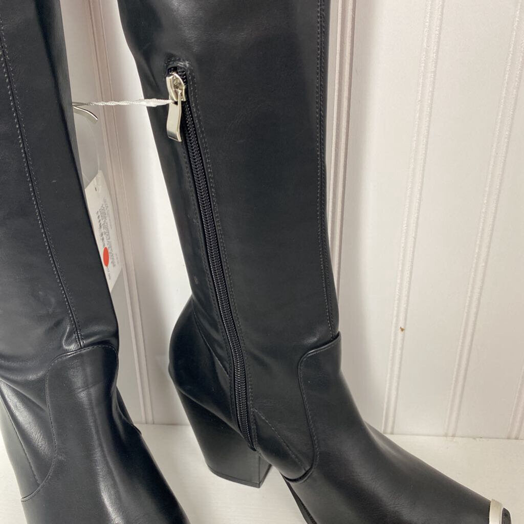 FAUX LEATHER THIGH HIGH BOOTS