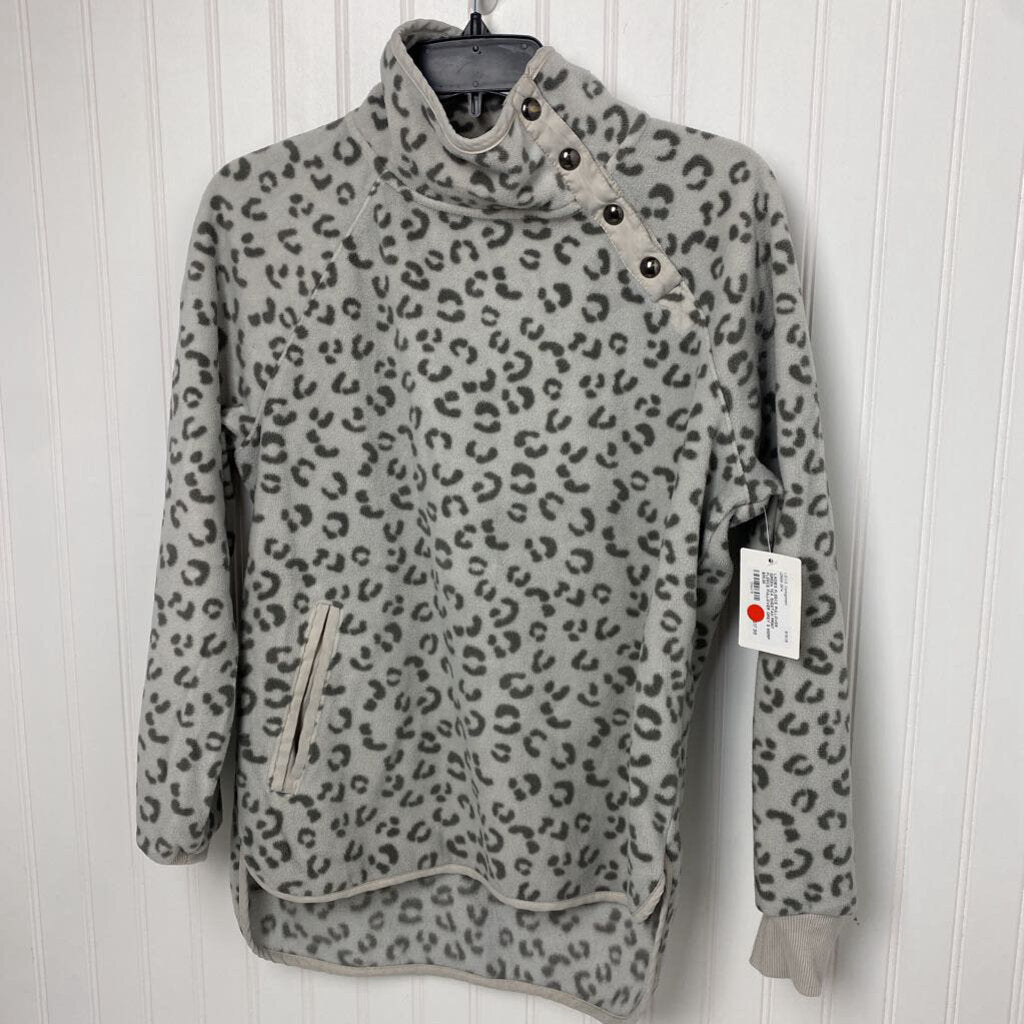 SHEETAH PRINT FLEECE PULLOVER