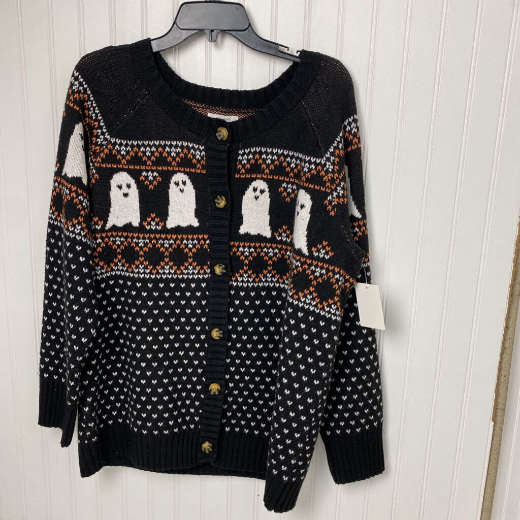 HALLOWEEN BUTTON UP SWEATER