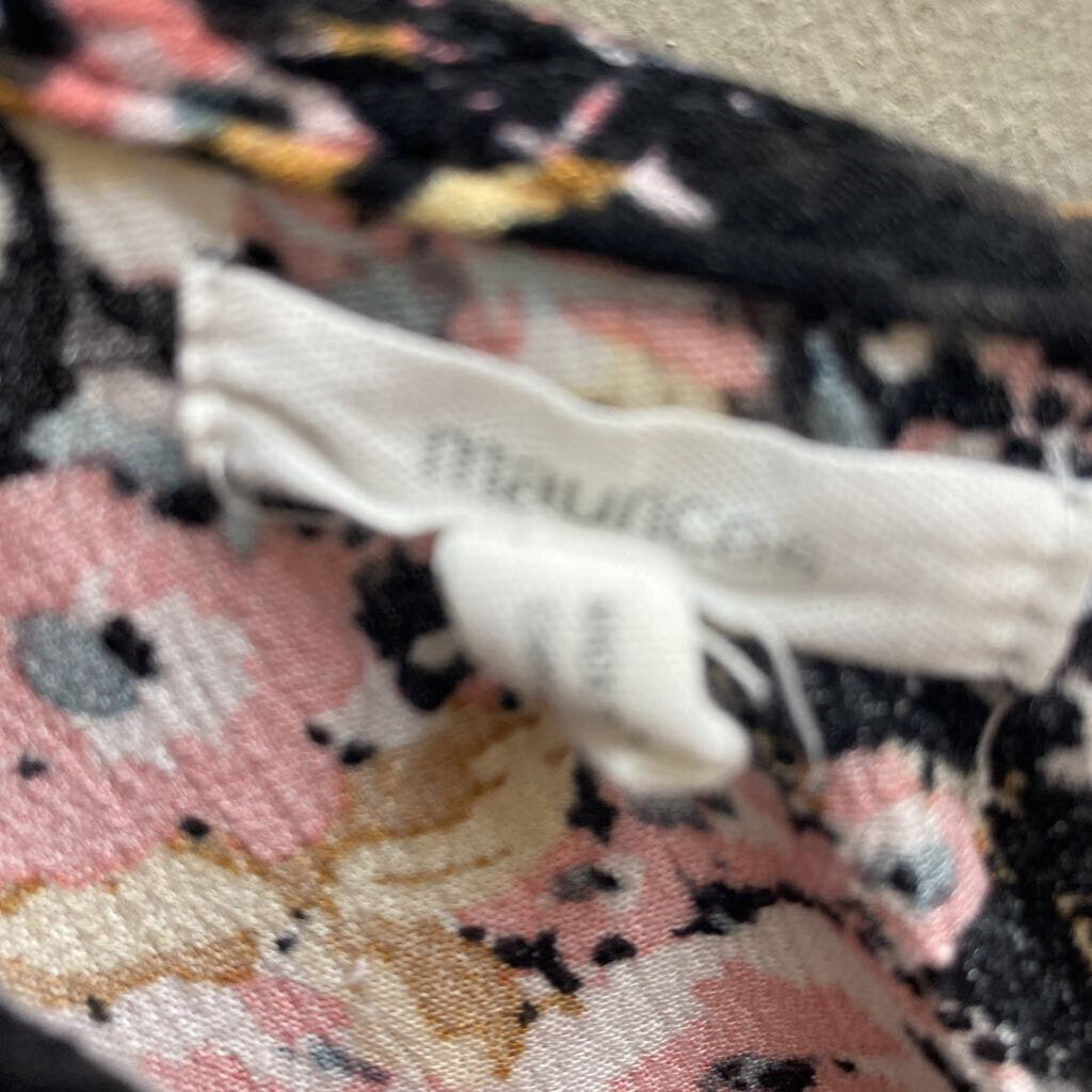 TIE IN BACK FLORAL PRINT RUFFLE SLEEVE