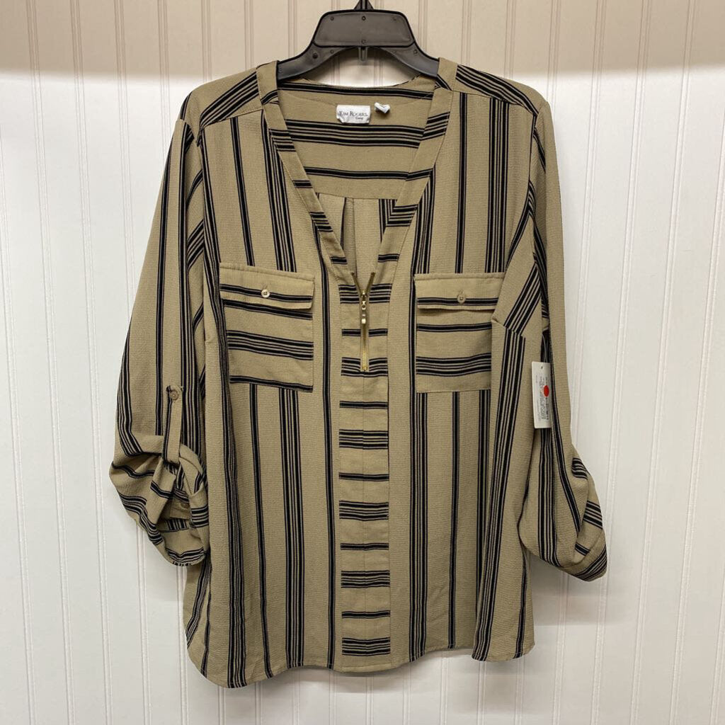 L/S STRIPE DRESS SHIRT FRONT POCKET