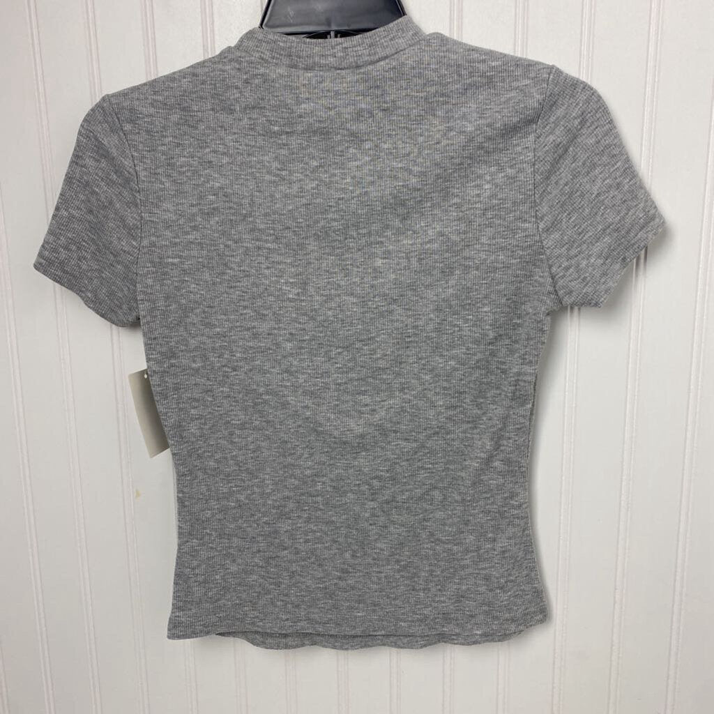 SHORT SLEEVE RIB KNIT TEE