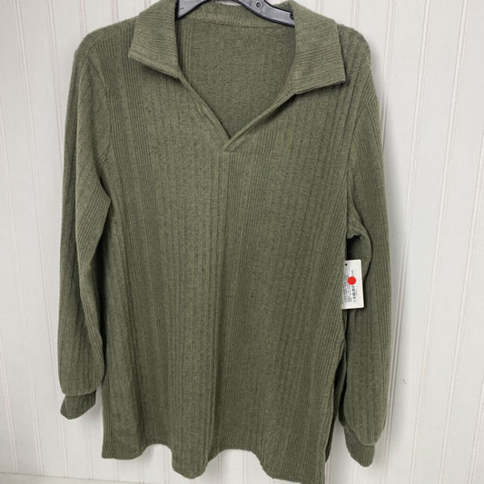 *COLLAR RIBBED LONG SLEEVE BASIC SHIRT