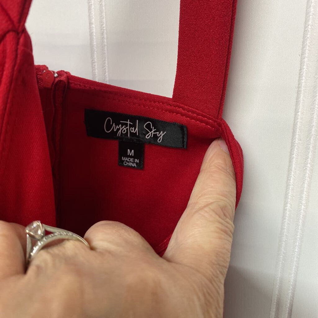 *RED DRESSY PANT ROMPER