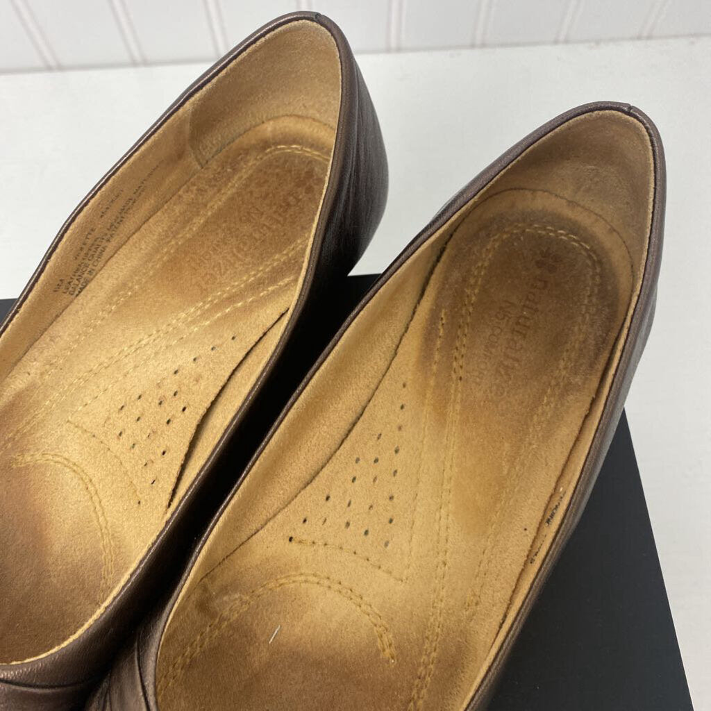 *BRONZE FLAT "VIOLETTE" SILVER ACCENT BUCKLE