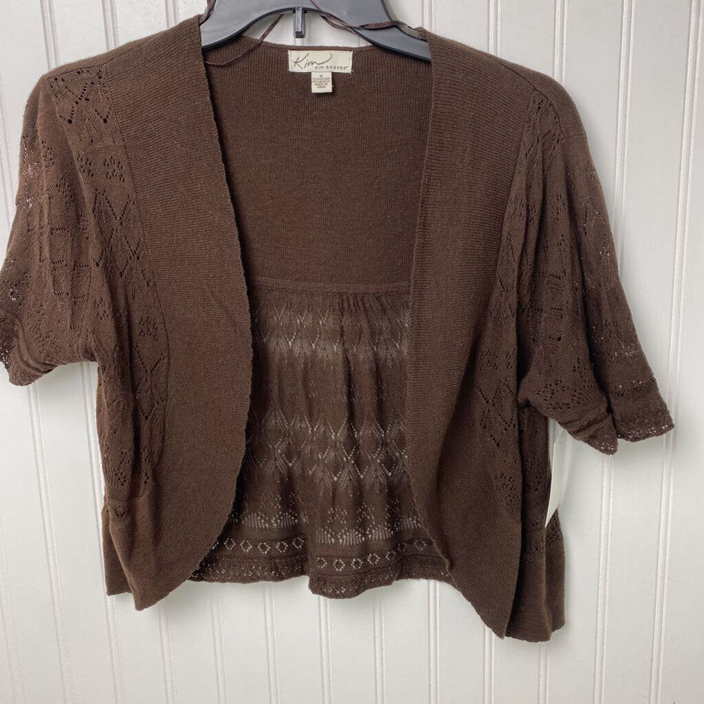 CROPPED SHORT SLEEVED CARDIGAN