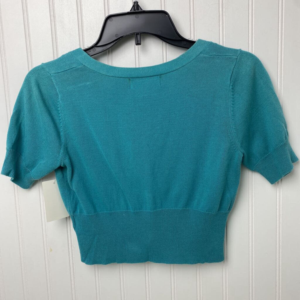 CROPPED SHORT SLEEVED CARDIGAN