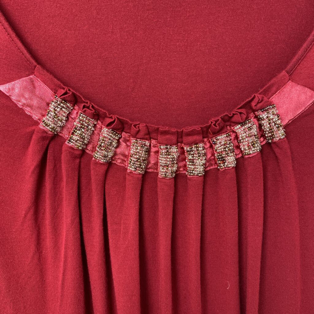 EMBELISHED NECKLINE LONG SLEEVED