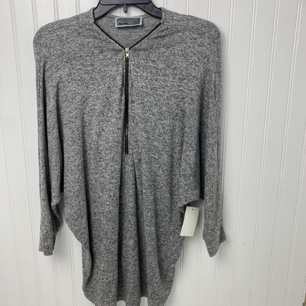 WIDE SLEEVED 1/2 ZIP TOP