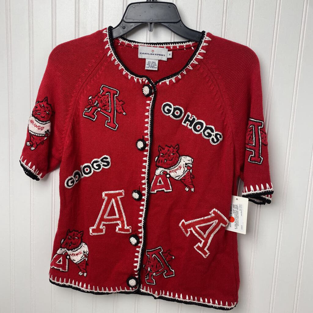 ARKANSAS RAZORBACKS SHORT SLEEVE SWEATER