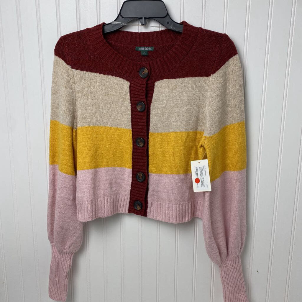 STRIPED BUTTON UP CARDIGAN