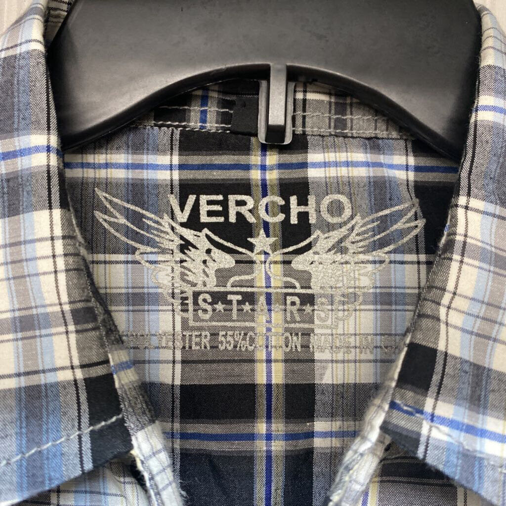 MENS LONG SLEEVE PLAID BUTTON UP