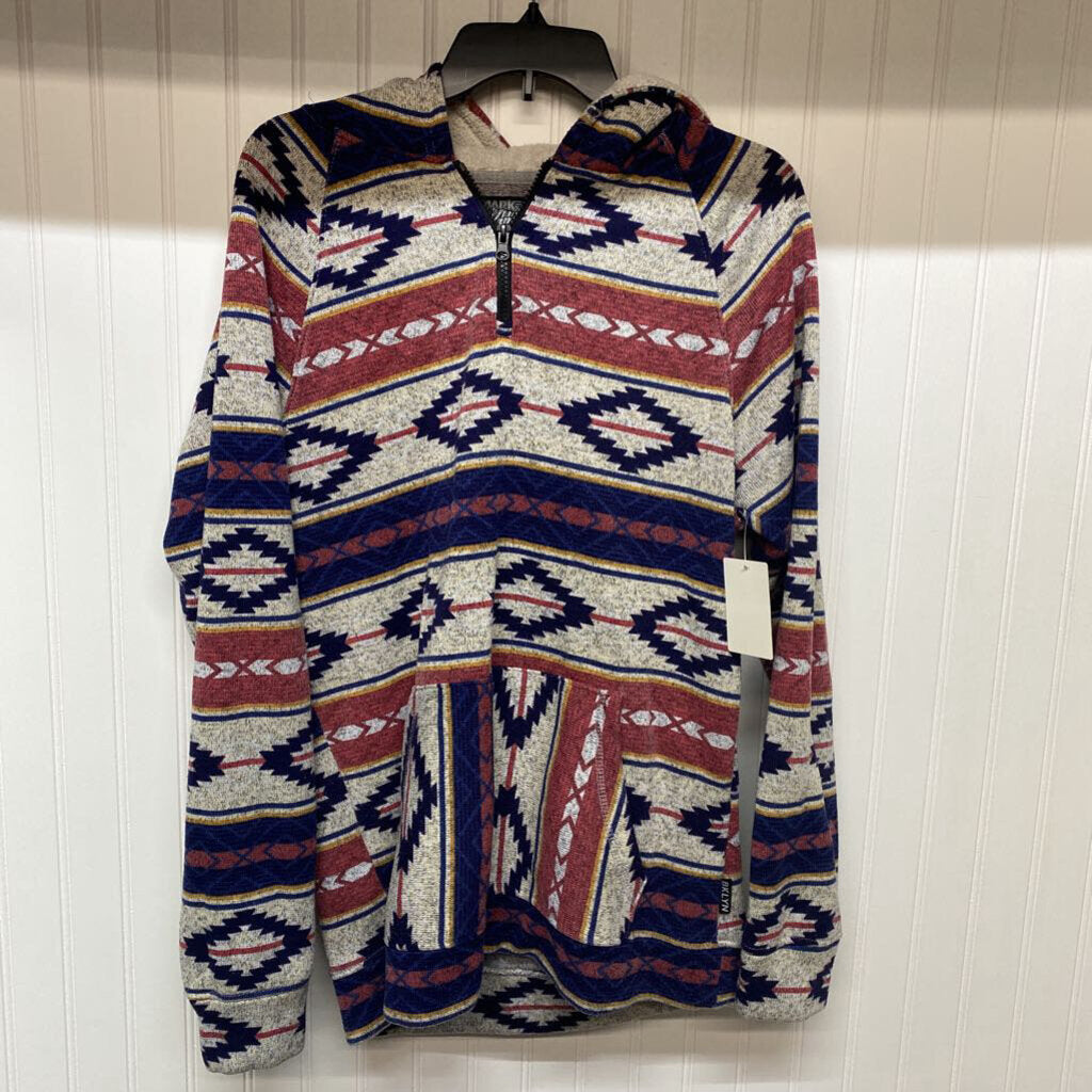 AZTEC PRINT FLEECE HOODIE