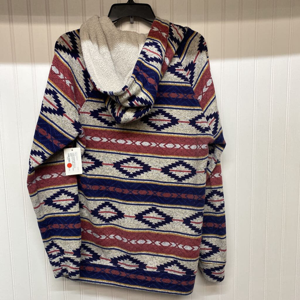 AZTEC PRINT FLEECE HOODIE