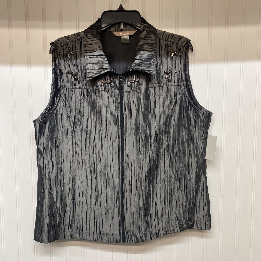 FULL ZIP EMBELLISHED VEST