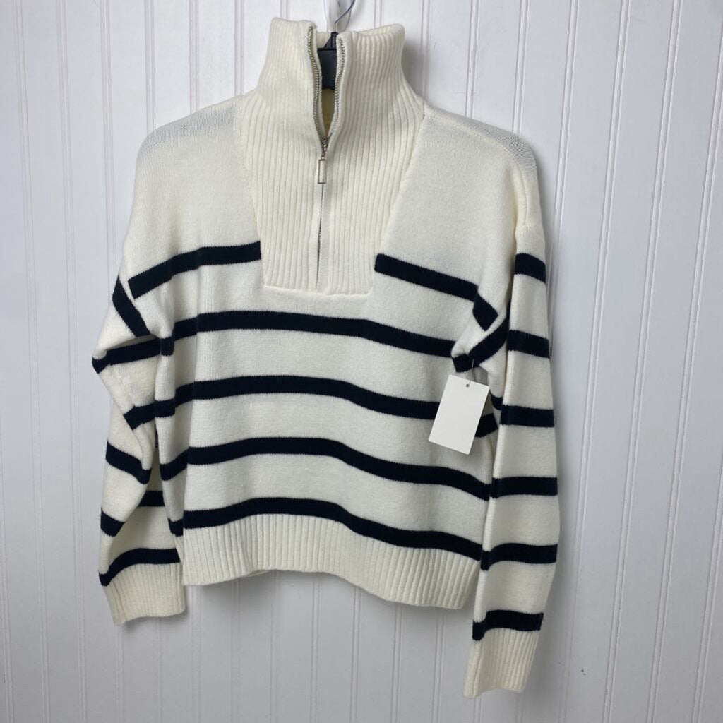 1/4 ZIP STRIPED SWEATER