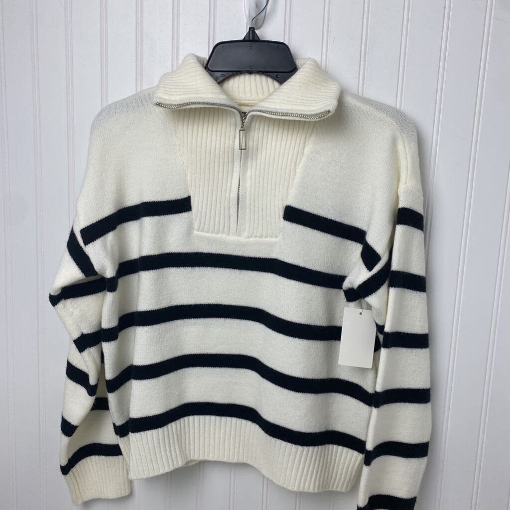 1/4 ZIP STRIPED SWEATER