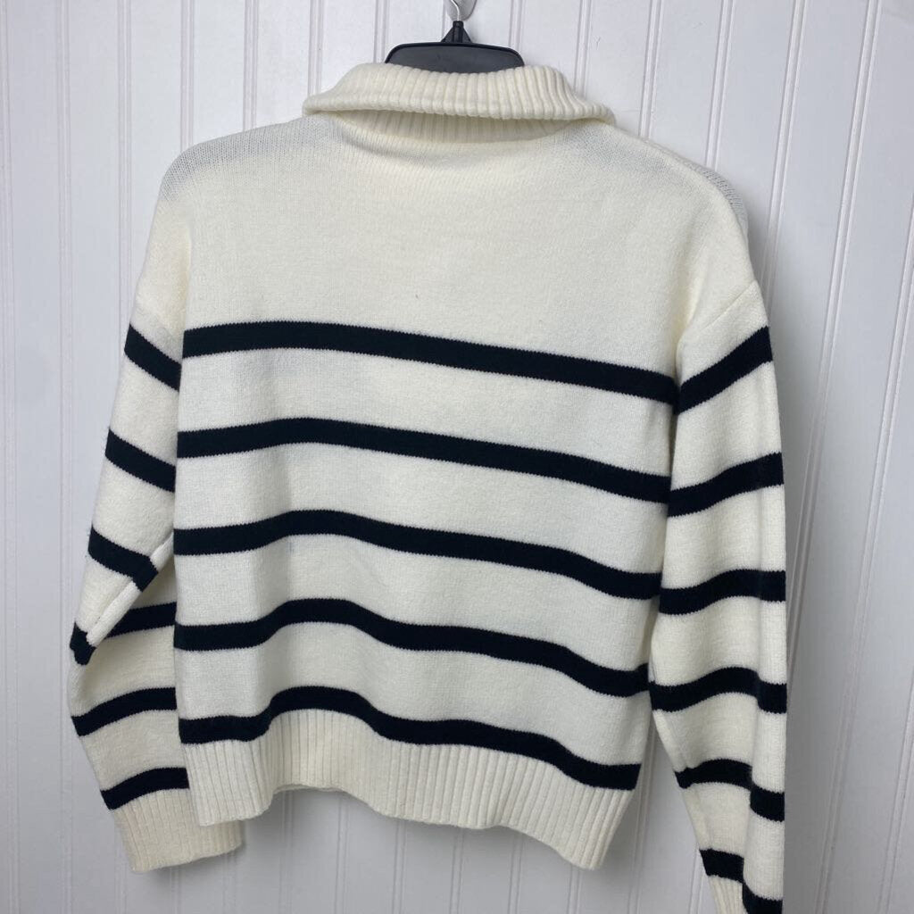 1/4 ZIP STRIPED SWEATER