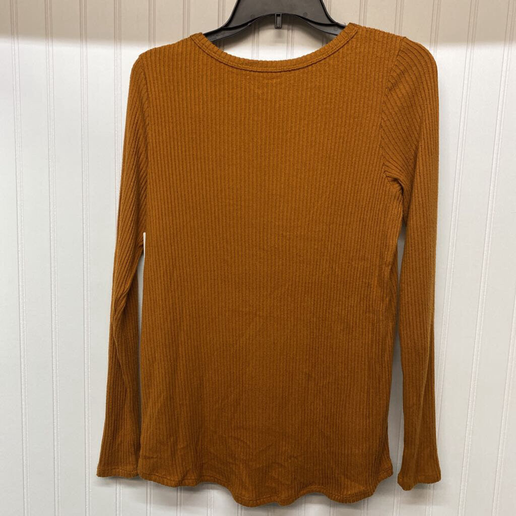 RIBBED V NECK LONG SLEEVED