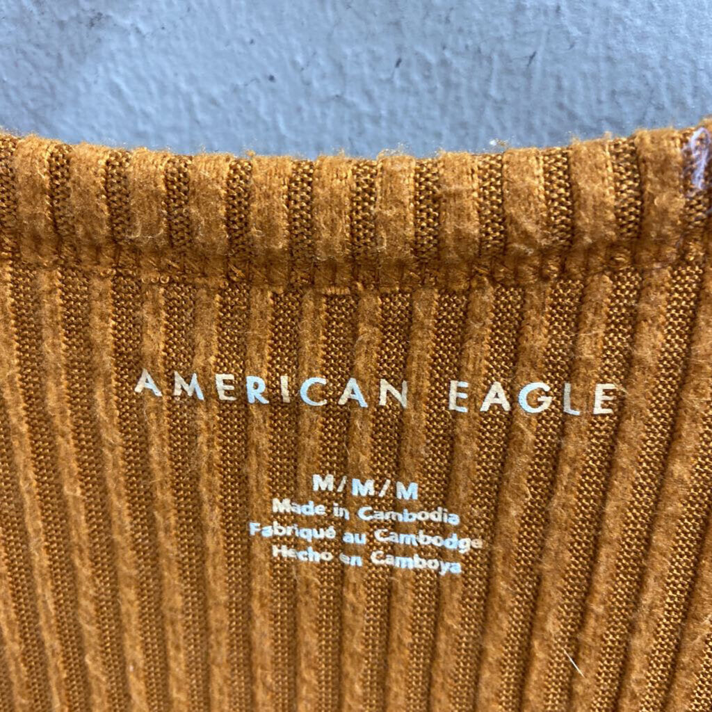 RIBBED V NECK LONG SLEEVED
