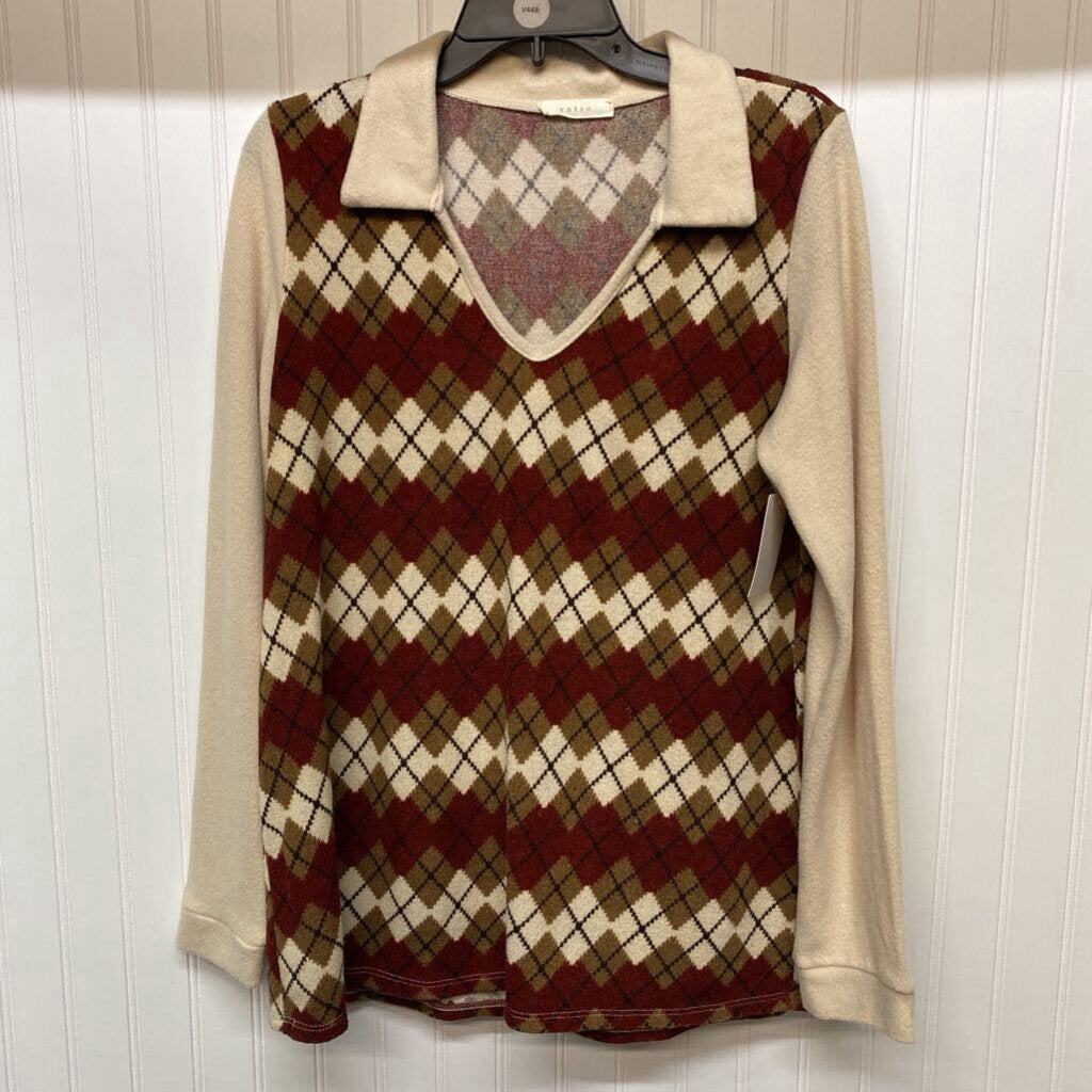 COLLAR ARGYLE SWEATER