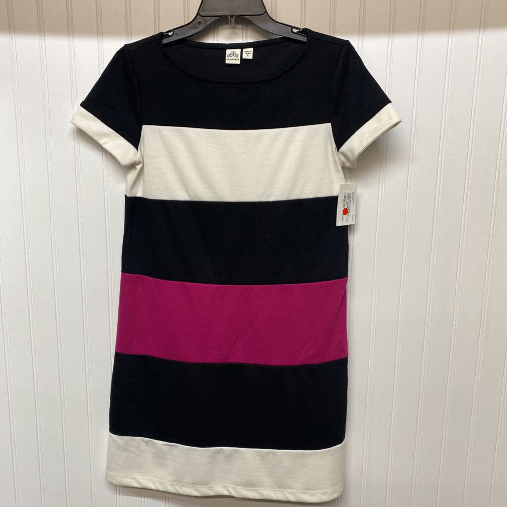 SHORT SLEEVED STRIPED DRESS