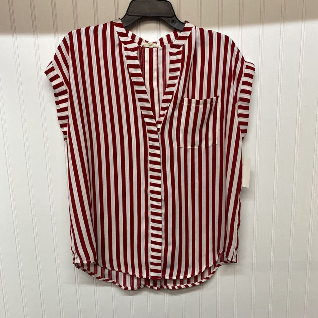 CAP SLEEVED STRIPED SHIRT