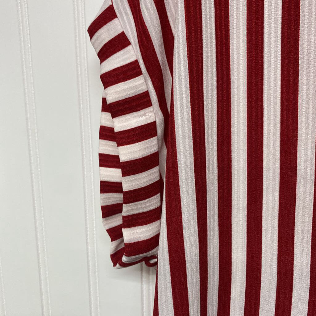 CAP SLEEVED STRIPED SHIRT