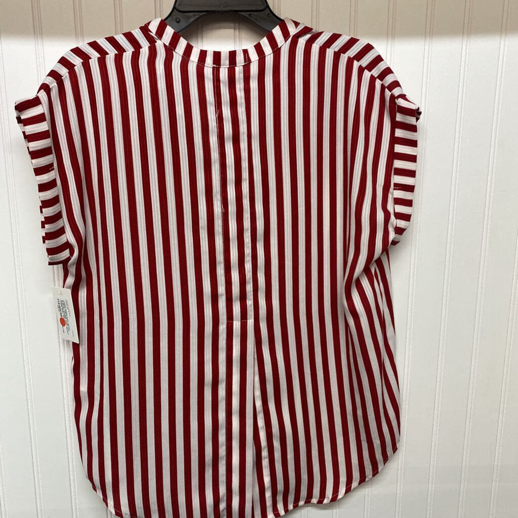 CAP SLEEVED STRIPED SHIRT