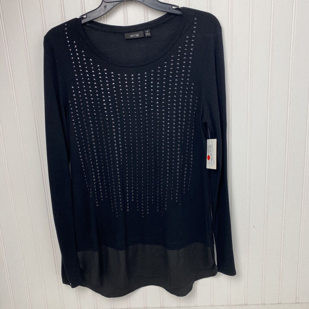 LONG SLEEVE SEQIN EMBELLISHED TEE