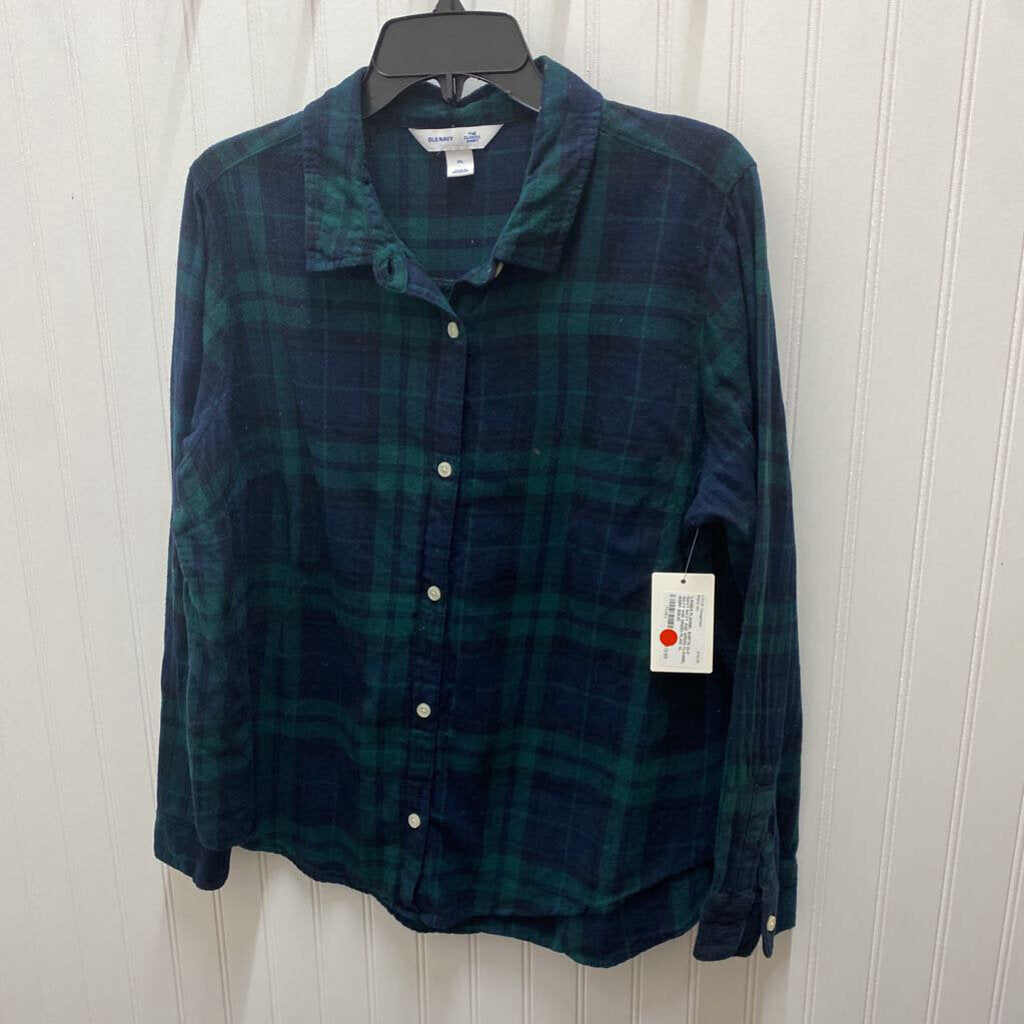 NAVY AND GREEN FLANNEL