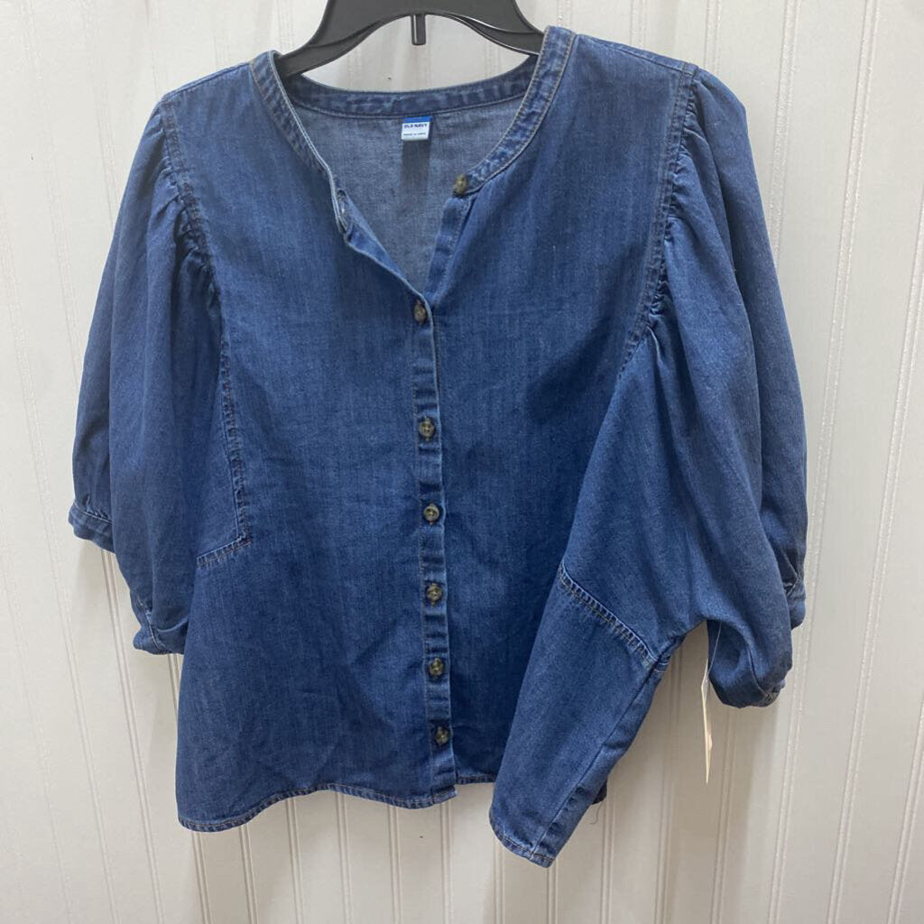 SHORT SLEEVE DENIM TOP