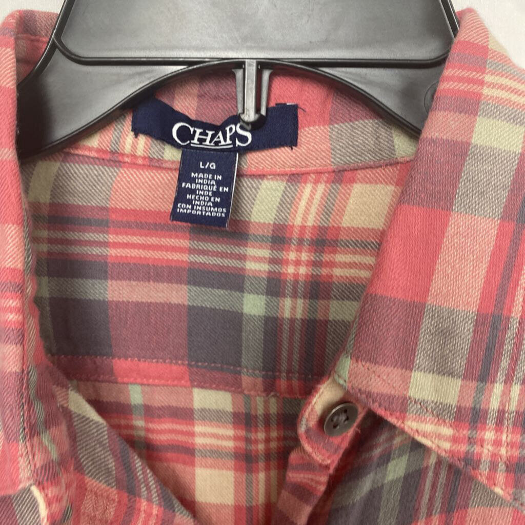 *LONG SLEEVE PLAID BUTTON UP