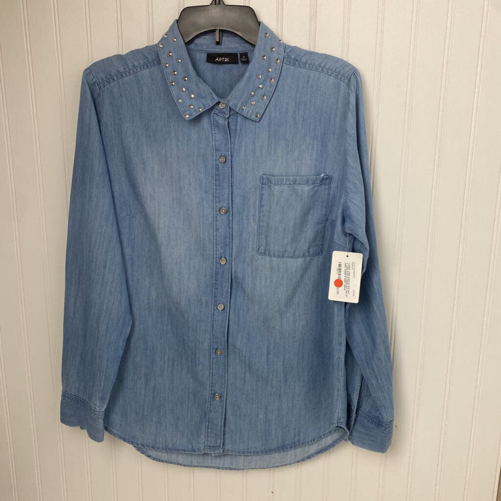 LONG SLEEVE DENIM BUTTON UP SHIRT