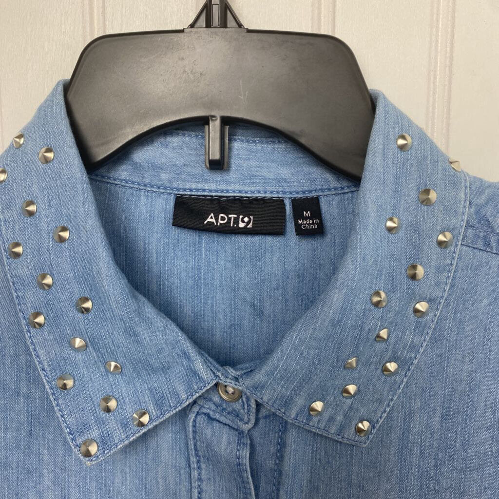 LONG SLEEVE DENIM BUTTON UP SHIRT