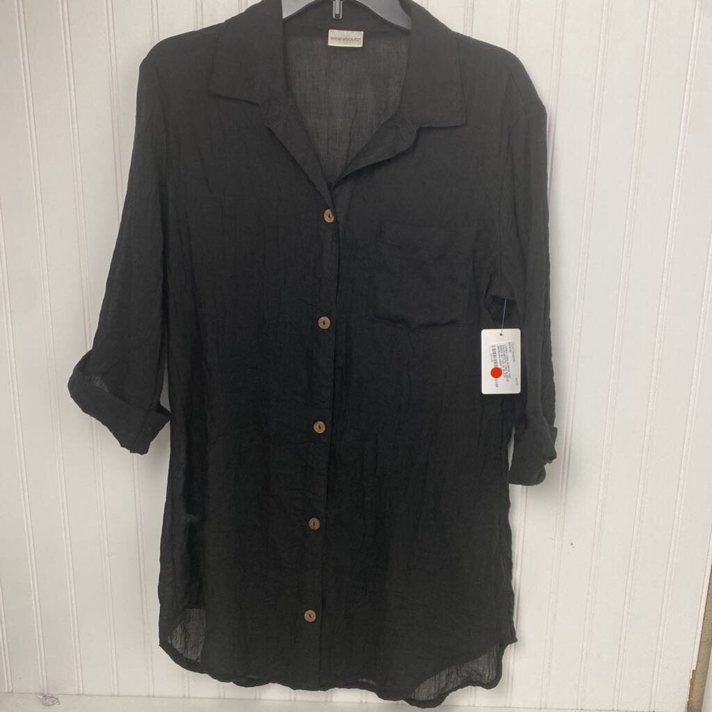 LONG SLEEVE SHEER BUTTON UP