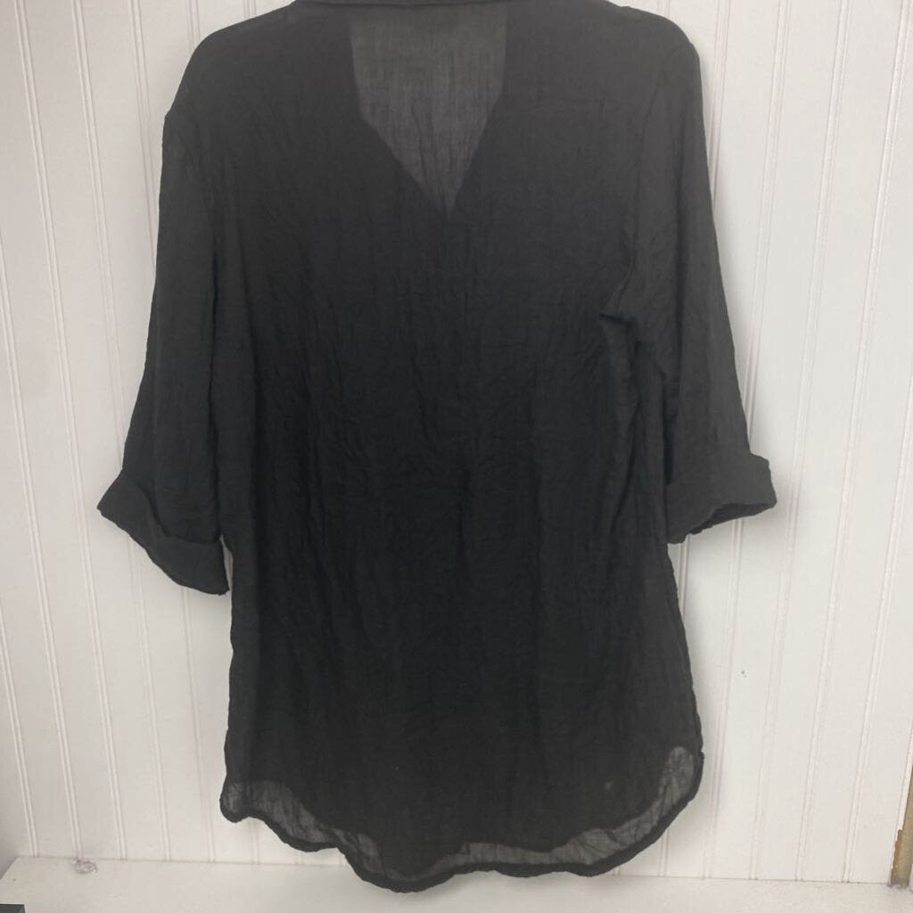 LONG SLEEVE SHEER BUTTON UP