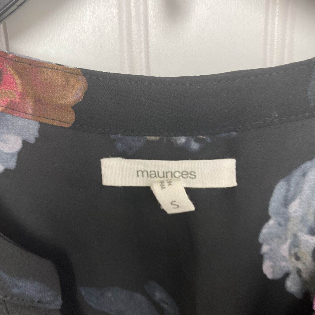 LONG SLEEVE SHEER FLORAL PRINT BLOUSE