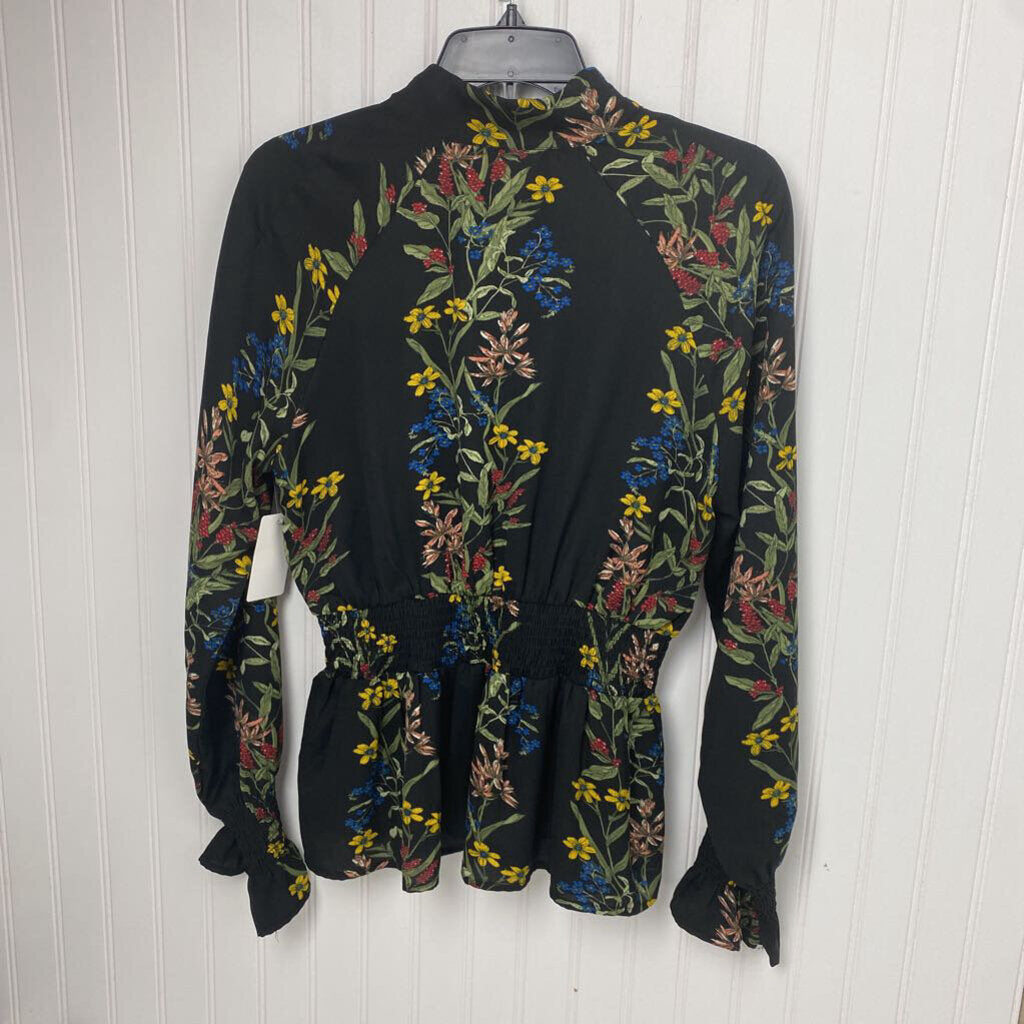 LONG SLEEVE FLORAL PRINTED BLOUSE